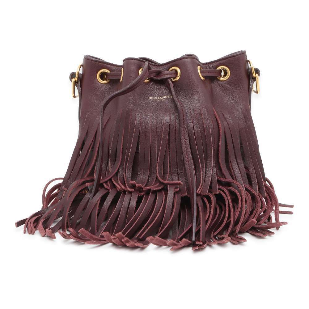 Saint Laurent Paris Emmanuel Fringe Leather Handbag
